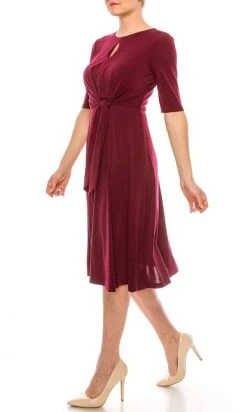 London Times - T4667M Elbow Length Flowy Midi Dress 8 London Times - T4667M Elbow Length Flowy Midi Dress