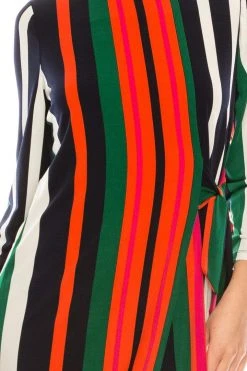 London Times - T4797M Long Sleeve Multi-Color Striped Shift Dress 17 London Times - T4797M Long Sleeve Multi-Color Striped Shift Dress