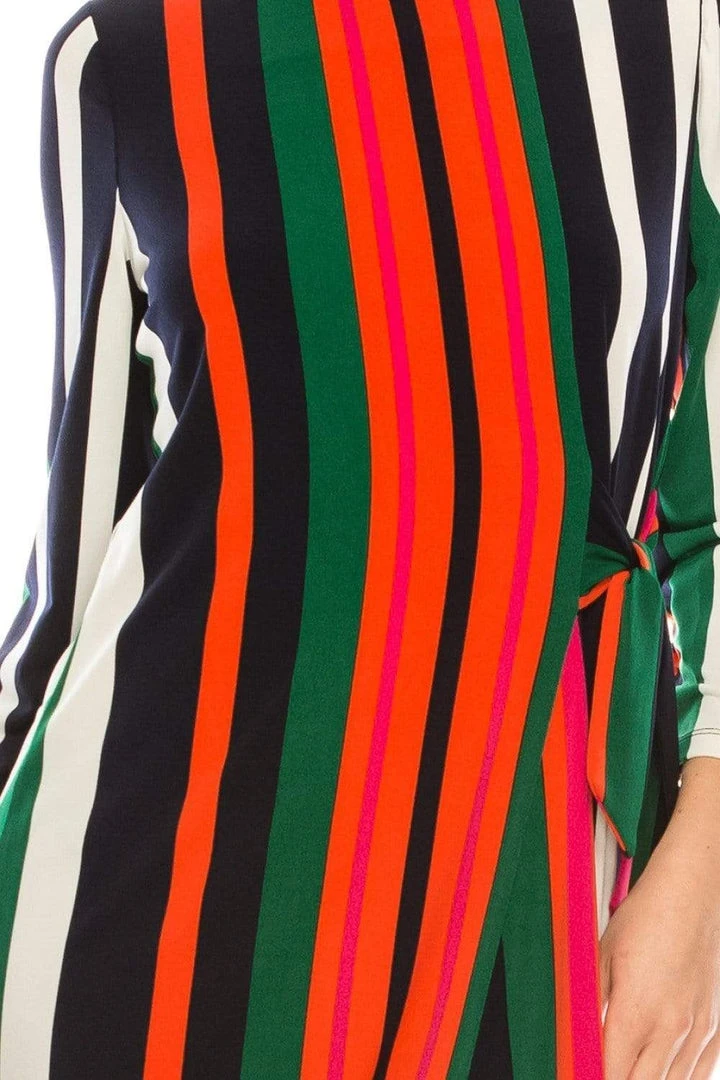 London Times - T4797M Long Sleeve Multi-Color Striped Shift Dress 9 London Times - T4797M Long Sleeve Multi-Color Striped Shift Dress