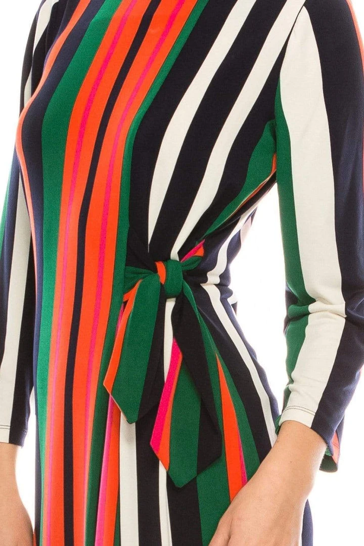 London Times - T4797M Long Sleeve Multi-Color Striped Shift Dress 11 London Times - T4797M Long Sleeve Multi-Color Striped Shift Dress