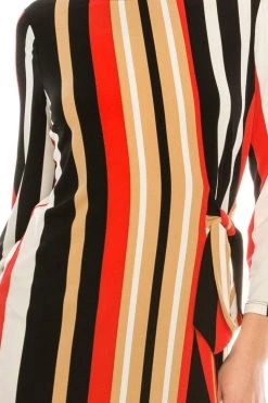London Times - T4797M Long Sleeve Multi-Color Striped Shift Dress 14 London Times - T4797M Long Sleeve Multi-Color Striped Shift Dress
