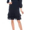 London Times - T4848M Bishop Sleeve Empire Short Dress Cocktail Dresses