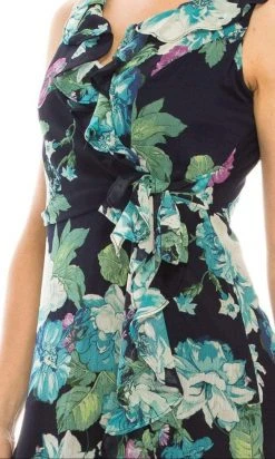 Cocktail Dresses London Times - T4899M Sleeveless Flowy Floral Dress