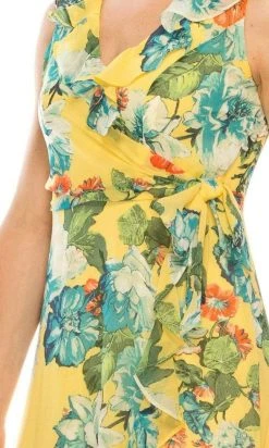 Cocktail Dresses London Times - T4899M Sleeveless Flowy Floral Dress