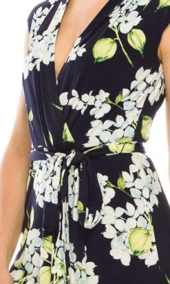 Cocktail Dresses London Times - T4911M Floral Wrapped Knee Length Dress 13 Cocktail Dresses London Times - T4911M Floral Wrapped Knee Length Dress