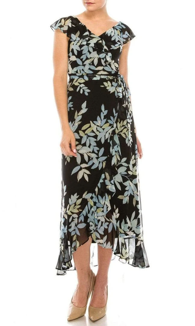 London Times - T5228M V Neck Floral Printed Maxi Dress 3 London Times - T5228M V Neck Floral Printed Maxi Dress