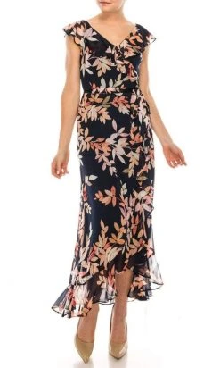 London Times - T5228M V Neck Floral Printed Maxi Dress 11 London Times - T5228M V Neck Floral Printed Maxi Dress
