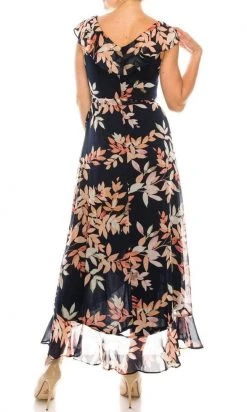 London Times - T5228M V Neck Floral Printed Maxi Dress 12 London Times - T5228M V Neck Floral Printed Maxi Dress