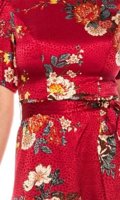 London Times - T5303M Floral Printed Modest Midi Dress