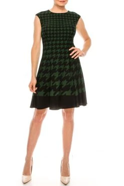 Plus Size Dresses London Times - T5305M Jewel A-Line Short Dress