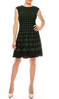 Plus Size Dresses London Times - T5305M Jewel A-Line Short Dress