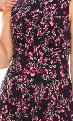 Cocktail Dresses London Times - T5339M Jewel Floral Print A-Line Dress