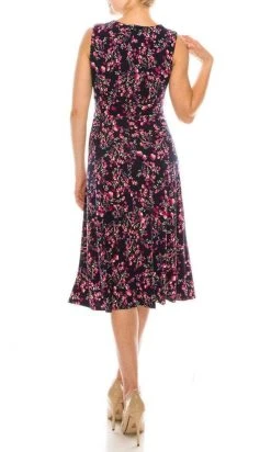 Cocktail Dresses London Times - T5339M Jewel Floral Print A-Line Dress