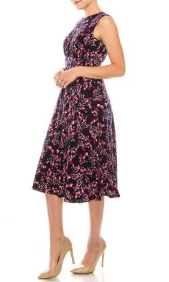 Cocktail Dresses London Times - T5339M Jewel Floral Print A-Line Dress