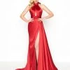 Mac Duggal - 12089R High Halter A-Line Gown With Slit 2 Mac Duggal - 12089R High Halter A-Line Gown With Slit