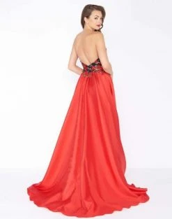 Mac Duggal - 2037R Floral Embroidered Sweetheart Dress With Overskirt Formal Gowns