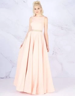 Formal Gowns Mac Duggal - 25608L Sleeveless Bateau Crepe A-Line Gown