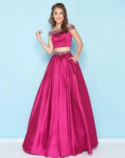 Formal Gowns Mac Duggal - 40745H Two-Piece Sequined Off-Shoulder Ballgown