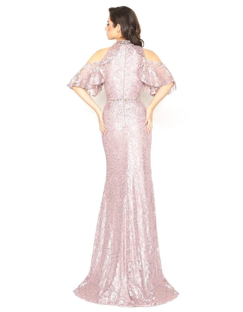 Mac Duggal - 40877R Lace Applique Cold Shoulder Evening Dress 4 Mac Duggal - 40877R Lace Applique Cold Shoulder Evening Dress