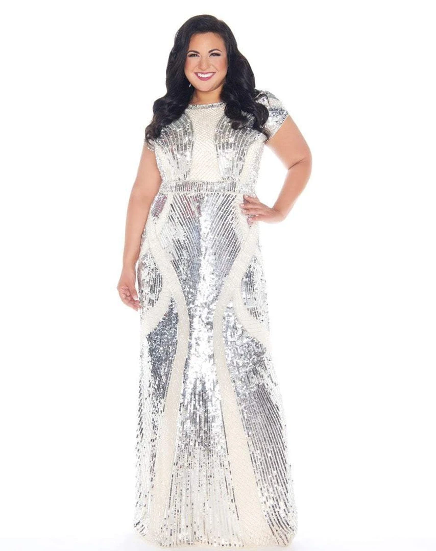 Mac Duggal - 4676F Sparkling Sequined Illusion Jewel Sheath Dress Formal Gowns 3 Mac Duggal - 4676F Sparkling Sequined Illusion Jewel Sheath Dress Formal Gowns