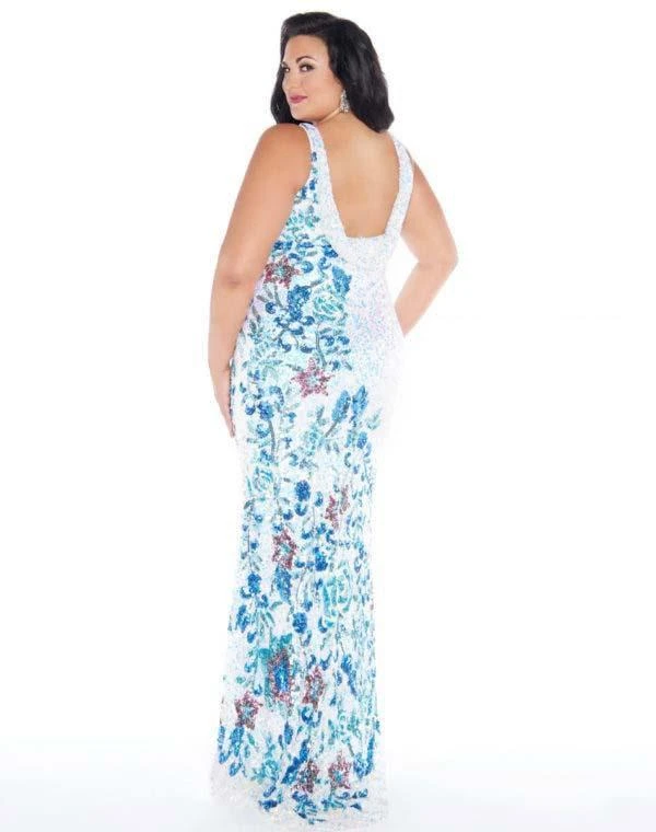 Mac Duggal - 4679F Floral Sequined Bateau Sheath Dress Formal Gowns 5 Mac Duggal - 4679F Floral Sequined Bateau Sheath Dress Formal Gowns