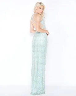 Mac Duggal - 4685M Bead Tasseled Two-Piece Sheath Gown Formal Gowns