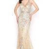 Mac Duggal - 50416D Sheer Floral Embroidered Sleeveless Gown