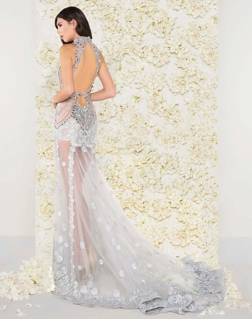 Formal Gowns Mac Duggal - 50426D Bejeweled High Neck Sheer Evening Gown 4 Formal Gowns Mac Duggal - 50426D Bejeweled High Neck Sheer Evening Gown