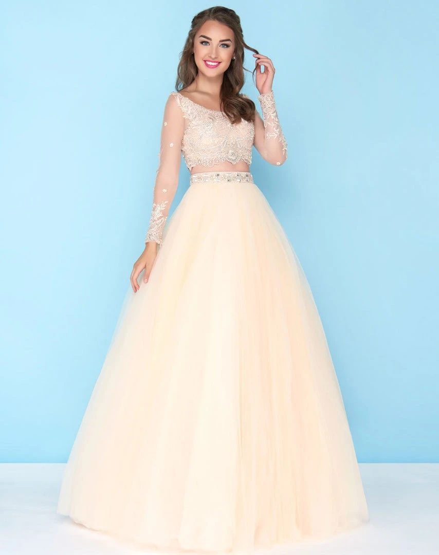 Mac Duggal - 50441H Two Piece Lace Ballgown Formal Gowns 5 Mac Duggal - 50441H Two Piece Lace Ballgown Formal Gowns