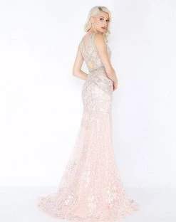 Mac Duggal - 50471M Shimmering Floral Beaded Ribbons Sheath Dress Formal Gowns