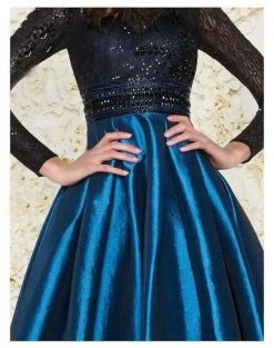 Mac Duggal - 62883D Long-Sleeved Beaded Lace Shiny Dress 13 Mac Duggal - 62883D Long-Sleeved Beaded Lace Shiny Dress