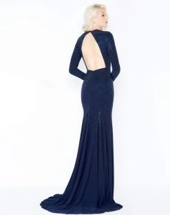 Mac Duggal - 62908M Long Sleeve Jewel Sheath Dress Formal Gowns 7 Mac Duggal - 62908M Long Sleeve Jewel Sheath Dress Formal Gowns