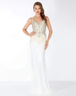 Mac Duggal - 62957R Sleeveless Beaded Formal With Fringe Detail