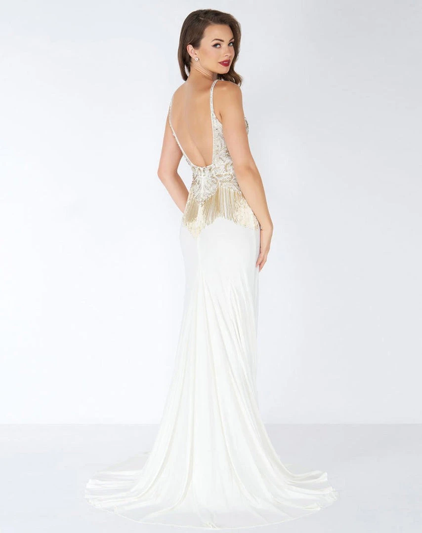 Mac Duggal - 62957R Sleeveless Beaded Formal With Fringe Detail 4 Mac Duggal - 62957R Sleeveless Beaded Formal With Fringe Detail