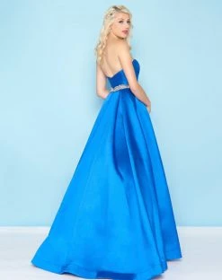 Mac Duggal - 66326H Strapless Bejeweled Waist Mikado Ballgown Formal Gowns