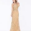 Formal Gowns Mac Duggal - 66461M Shimmering Sheer Fitted Lace Illusion Gown