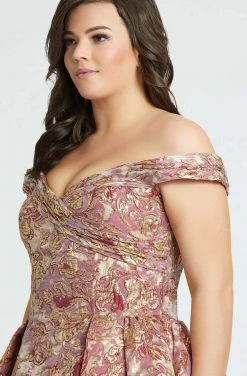 Formal Gowns Mac Duggal - 67613F Floral Printed Off-Shoulder Ballgown With Train