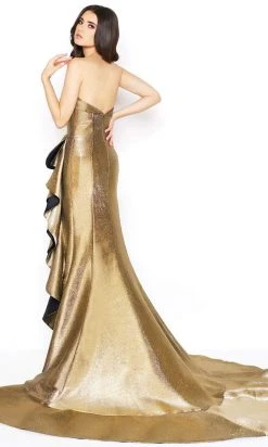 Formal Gowns Mac Duggal - 67662D Metallic Strapless Ruffled Trumpet Dress 9 Formal Gowns Mac Duggal - 67662D Metallic Strapless Ruffled Trumpet Dress