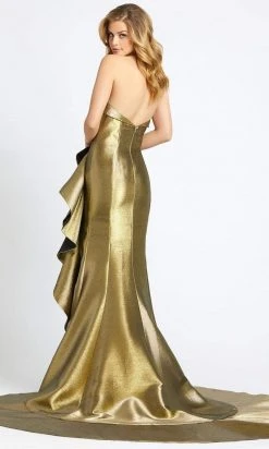 Formal Gowns Mac Duggal - 67662D Metallic Strapless Ruffled Trumpet Dress 12 Formal Gowns Mac Duggal - 67662D Metallic Strapless Ruffled Trumpet Dress