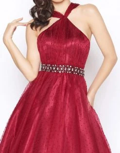 Mac Duggal - 67663R Polka Dot Tulle Halter Style Evening Gown 8 Mac Duggal - 67663R Polka Dot Tulle Halter Style Evening Gown