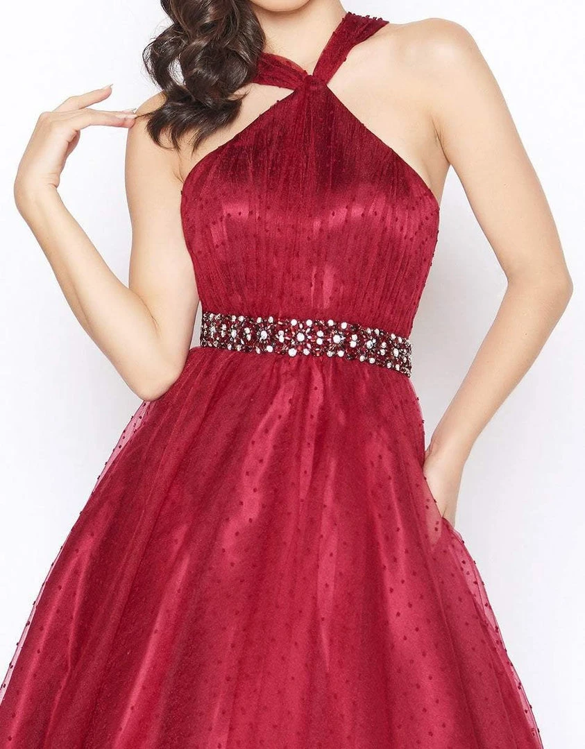 Mac Duggal - 67663R Polka Dot Tulle Halter Style Evening Gown 5 Mac Duggal - 67663R Polka Dot Tulle Halter Style Evening Gown