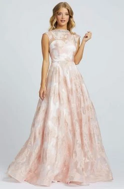 Mac Duggal - 67669R Beaded And Printed Bateau Ballgown