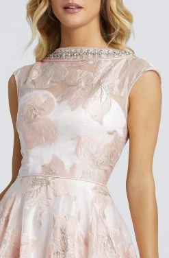 Mac Duggal - 67669R Beaded And Printed Bateau Ballgown