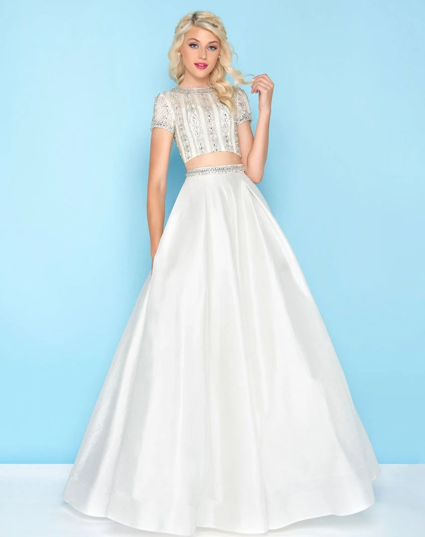 Mac Duggal - 77329H Two-Piece Short Sleeves Beaded Ballgown 3 Mac Duggal - 77329H Two-Piece Short Sleeves Beaded Ballgown