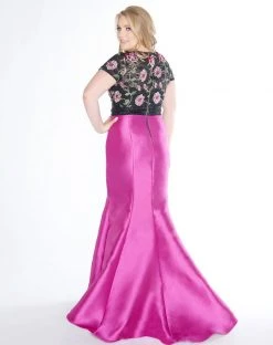 Formal Gowns Mac Duggal - 77356F Floral Print Cap Sleeves Mermaid Gown 5 Formal Gowns Mac Duggal - 77356F Floral Print Cap Sleeves Mermaid Gown