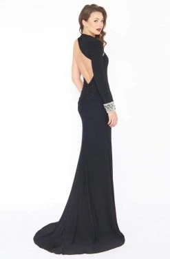 Mac Duggal - 77413R Beaded One Sleeve Asymmetric Sheath Dress