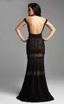 Mac Duggal - 78998 Netted Lace Off Shoulder Sheath Dress Formal Gowns