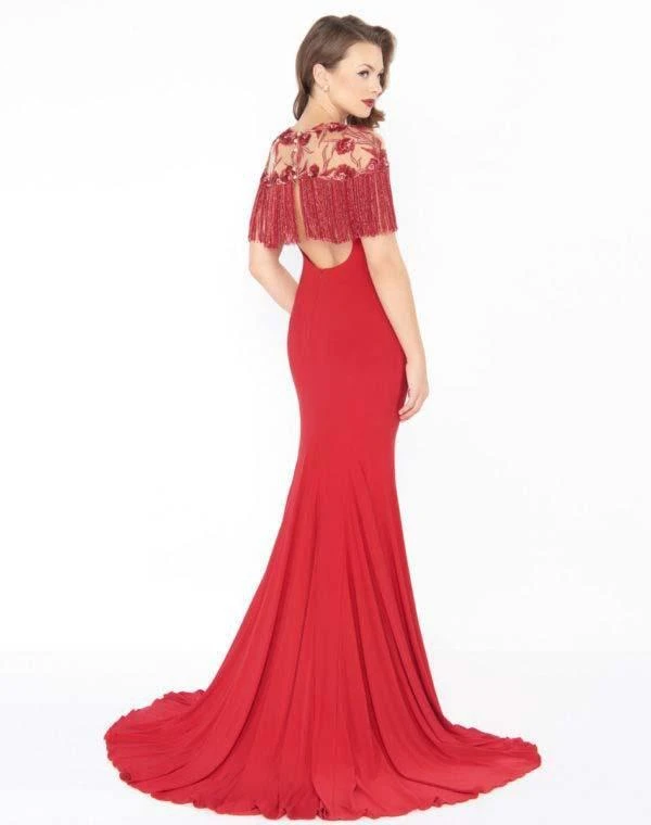 Mac Duggal - 79168R Beaded And Fringe Accented Trumpet Dress Formal Gowns 4 Mac Duggal - 79168R Beaded And Fringe Accented Trumpet Dress Formal Gowns