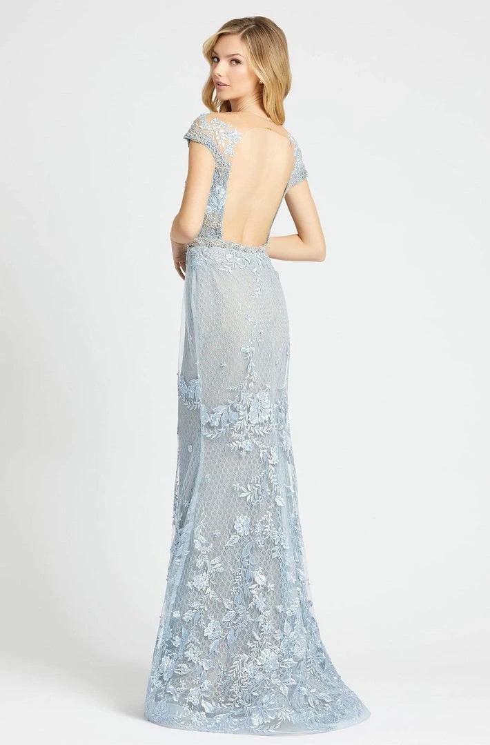 Mac Duggal - 79182D Bead And Lace Embellished Sheath Dress Formal Gowns 9 Mac Duggal - 79182D Bead And Lace Embellished Sheath Dress Formal Gowns