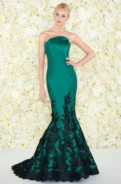 Formal Gowns Mac Duggal - 80761D Floral Lace Pleated Mermaid Dress